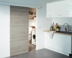 Porte coulissante Summa gris clair H.204 x l.83 cm- Online