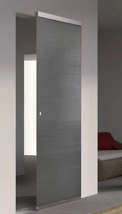Porte coulissante Summa grise H.204 x l.73 cm
