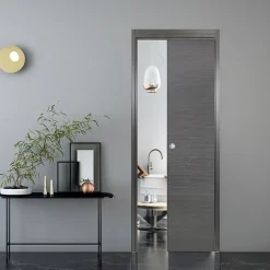 Porte coulissante Summa grise H.204 x l.73 cm