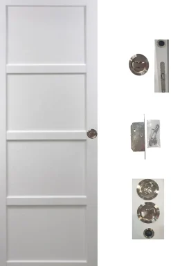 Gd Menuiseries Porte Coulissante Tamera Blanc 4 Panneaux H204 X L83, Serrure Condamnation