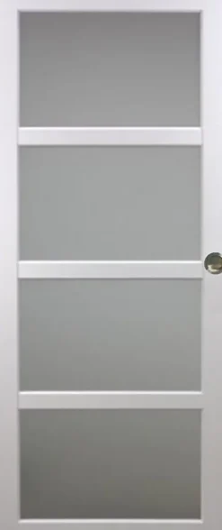 Gd Menuiseries Porte Coulissante Tana Blanc Vitrée H204 X L93, Rail Roulettes, Coquilles