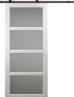 Gd Menuiseries Porte Coulissante Tana Blanc Vitrée H204 X L63, Rail Roulettes