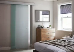 Porte coulissante vitrée dépolie Kidal H.204 x l.83 cm