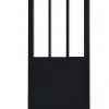Porte coulissante vitrée esprit atelier noir H.204 x l.73 cm