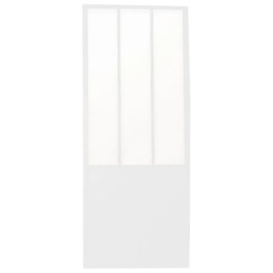 Porte coulissante vitrée esprit atelier blanc H.204 x l.73 cm