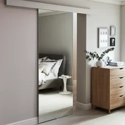 Porte coulissante vitrée Reflecto miroir H.204 x l.83 cm