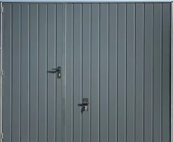Porte de garage basculante grise avec portillon l.240 x H.200 cm x Ep.20 mm-Spadone Hot