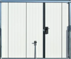 Porte de garage basculante grise avec portillon l.240 x H.200 cm x Ep.20 mm-Spadone Hot