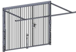 Spadone Porte de garage basculante blanc avec portillon gauche l.240 x H.200 cm x Ep.20 mm