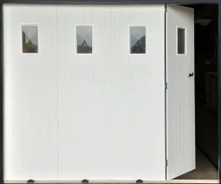 GoodHome Porte de garage coulissante PVC, 4 vantaux, blanc, L.240 x h.200