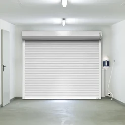 Porte de garage enroulable motorisée en aluminium Agathe blanche - L.240 x h.200 cm (pré-montée)-PROTECTA New