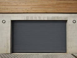 Porte de garage motorisée enroulable aluminium Ambre Gris H.200 x L.240 cm-Protecta Hot