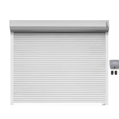 Protecta Porte de garage motorisée enroulable aluminium Ambre blanc H.200 x L.253,2 cm