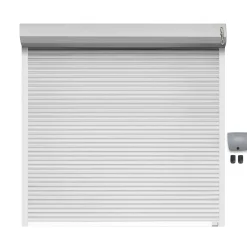 Protecta Porte de garage motorisée enroulable aluminium Ambre blanc H.300 x L.300 cm