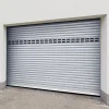 Porte de garage motorisée enroulable aluminium Ambre Blanc H.200 x L.250 cm avec hublots-Protecta Online