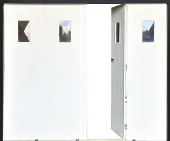 GoodHome Porte de garage pliante PVC, blanc, L.240 x h.200 cm