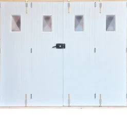 GoodHome Porte de garage pliante PVC, blanc, L.240 x h.200 cm