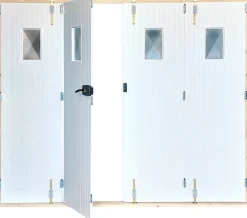 GoodHome Porte de garage pliante PVC, blanc, L.240 x h.200 cm