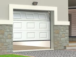 Vente-unique Porte de garage sectionnelle à cassette blanc motorisée L254 x H218 cm - CAOPAS