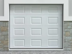 Vente-unique Porte de garage sectionnelle à cassette blanc motorisée L254 x H218 cm - CAOPAS