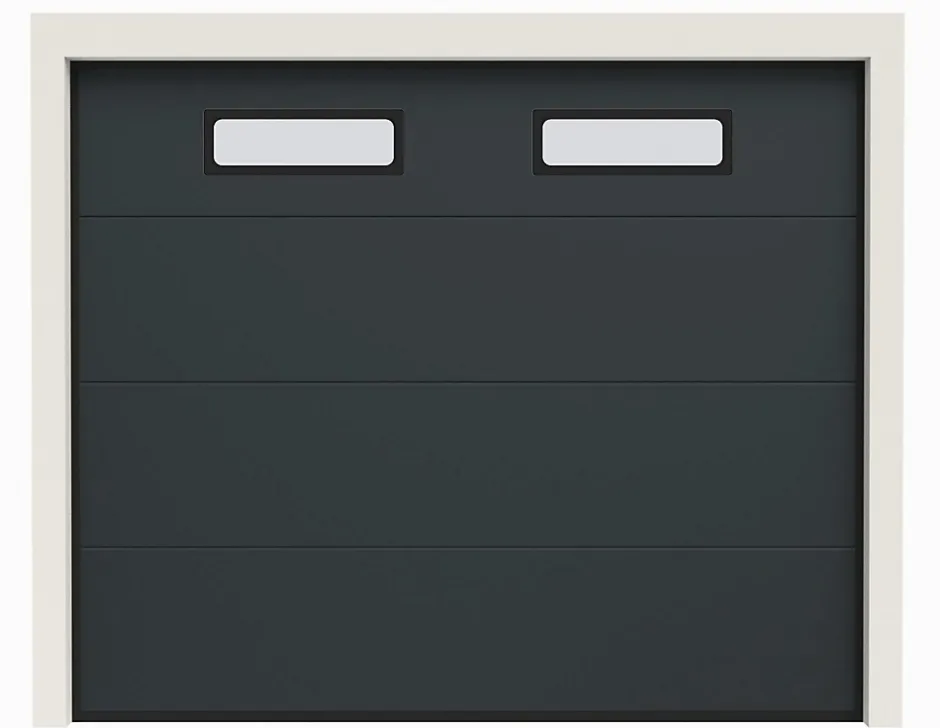 Porte de Garage Sectionnelle Motorisée 300x300 ANKARA - Gris lisse-Rentside Outlet