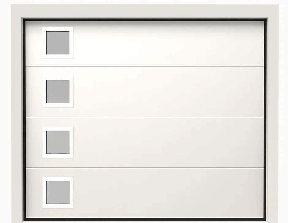Porte de Garage Sectionnelle Motorisée 300x300 ANKARA - Gris lisse-Rentside Outlet