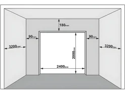 Vente-unique Porte de garage sectionnelle à cassette blanc avec fenêtres motorisée L254 x H218 cm - CAOPAS