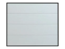 Porte de garage sectionnelle effet bois blanc avec moteur L254 x H218 cm - PRIETA-Somfy Best