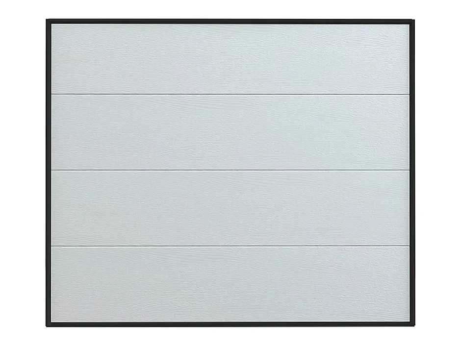 Porte de garage sectionnelle effet bois blanc avec moteur L254 x H218 cm - PRIETA-Somfy Best