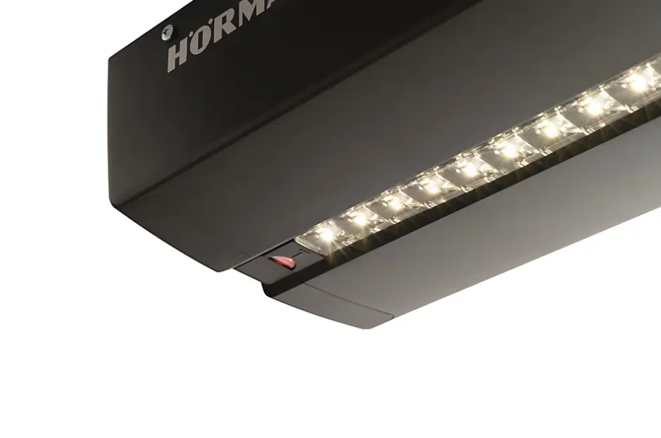 Hormann Porte de garage sectionnelle acier SandGrain blanc trafic RAL 9016 - l.300 x h.212,5 cm - motorisée