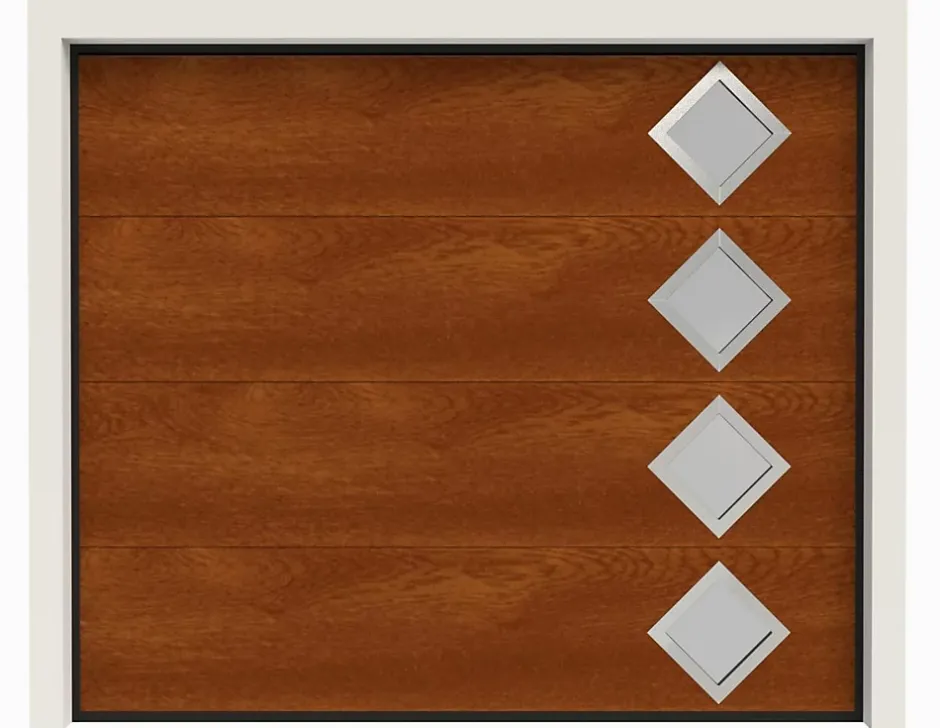 Porte de Garage Sectionnelle Motorisée 300x300 CASTRIE - Imitation Bois Mat (Wood Flat)-Rentside Hot