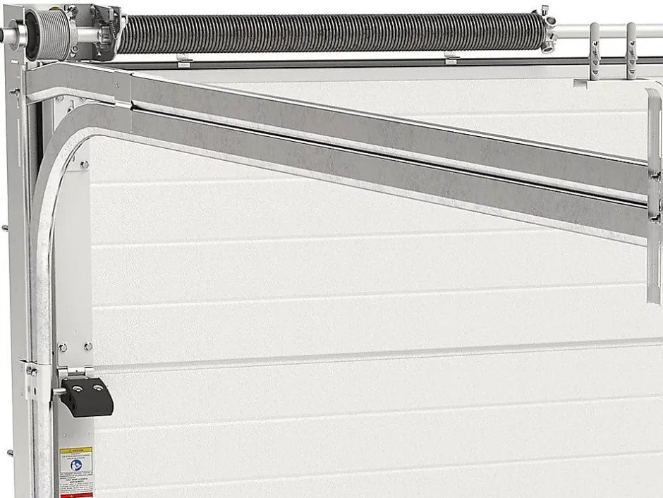 Porte de garage sectionnelle effet rainuré gris motorisée L254 x H218 cm - NORIA-Vente-unique Sale