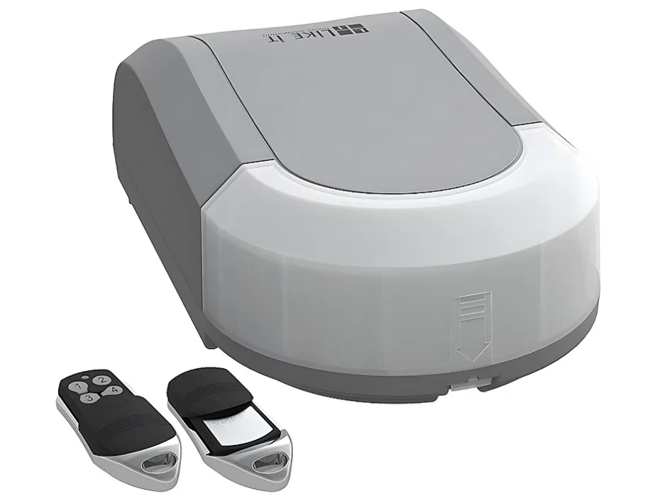 Porte de garage sectionnelle effet rainuré gris motorisée L254 x H218 cm - NORIA-Vente-unique Sale