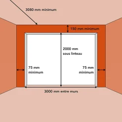 Porte de garage sectionnelle motorisée Noir 9005 l.300 x H.200 cm x Ep.40 mm-Spadone Discount