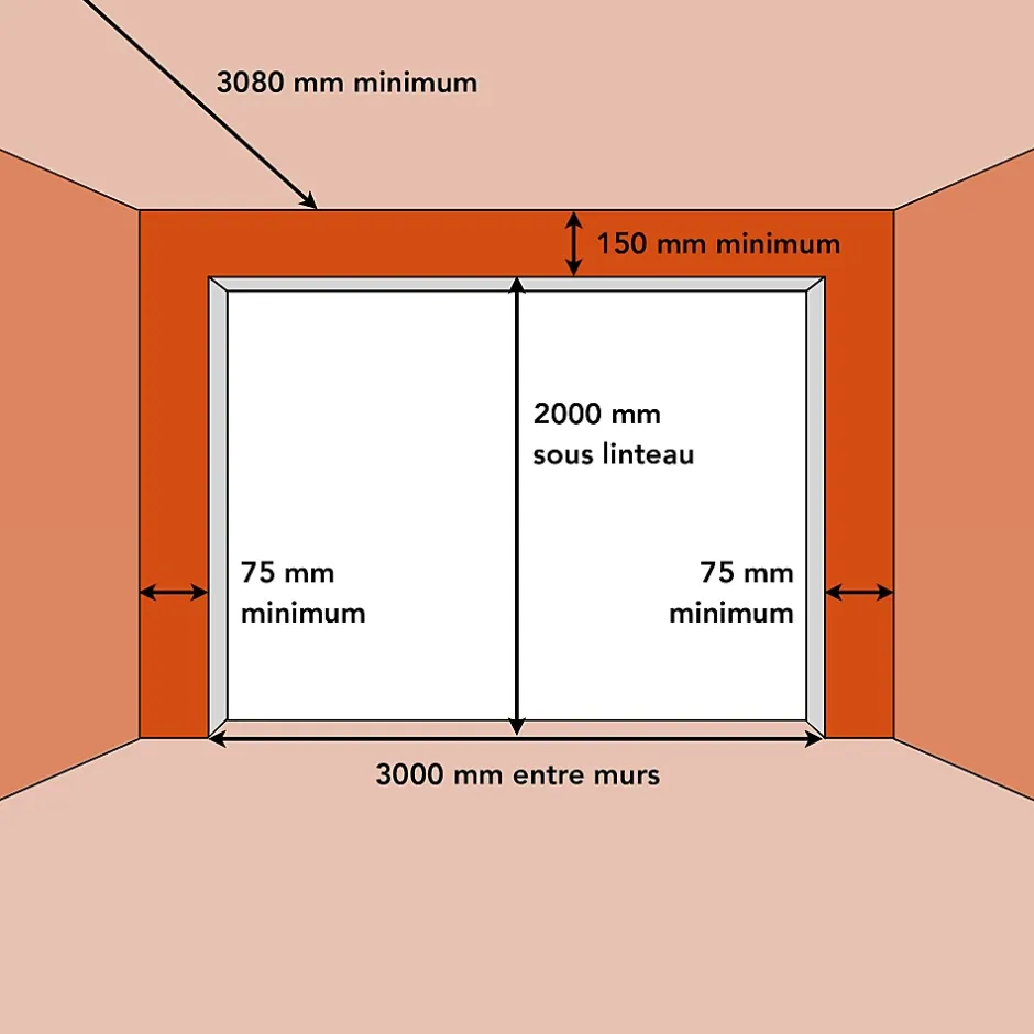Porte de garage sectionnelle motorisée Noir 9005 l.300 x H.200 cm x Ep.40 mm-Spadone Discount