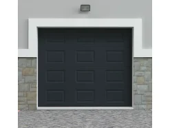 Vente-unique Porte de garage sectionnelle à cassette anthracite motorisée L254 x H218 cm - CAOPAS