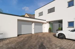 Porte de garage sectionnelle acier Planar blanc aluminium RAL 9006 Matt Deluxe - l.250 x h.212,5 cm - motorisée-Hormann Outlet