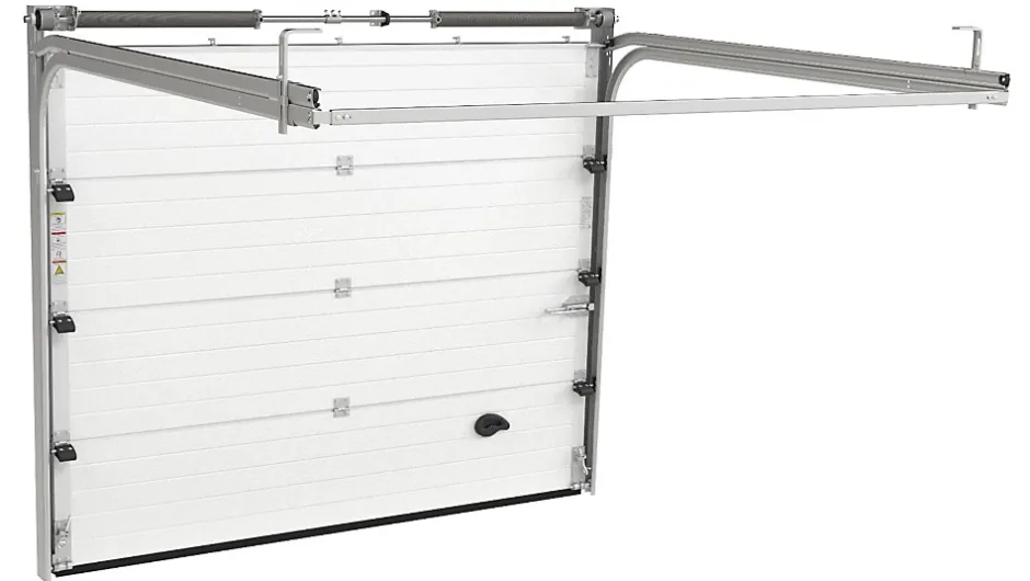 Porte de Garage Sectionnelle Motorisée 300x300 CASTRIE - Gris lisse-Rentside Sale