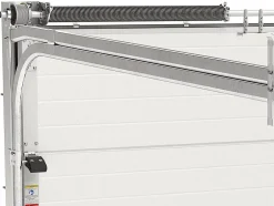 Somfy Porte de garage sectionnelle effet rainuré gris avec moteur L254 x H218 cm - NORIA