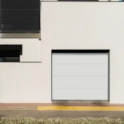 GoodHome Porte de garage sectionnelle acier blanc RAL 9010 - L.240 x h.200 cm - motorisée (en kit)