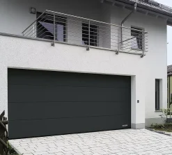 Hormann Porte de garage sectionnelle acier SandGrain gris anthracite RAL 7016 - l.250 x h.200 cm - motorisée