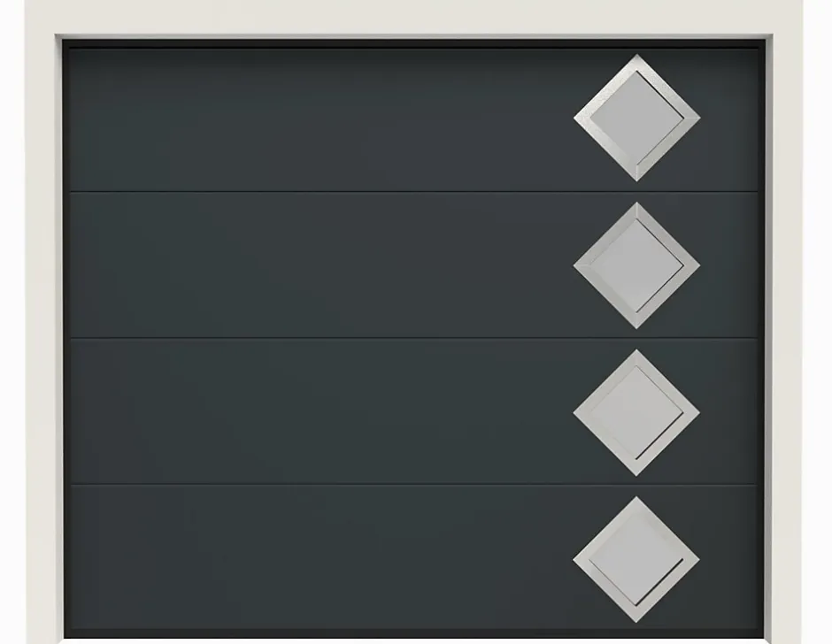 Rentside Porte de Garage Sectionnelle Motorisée 300x300 ANKARA - Blanc sablé