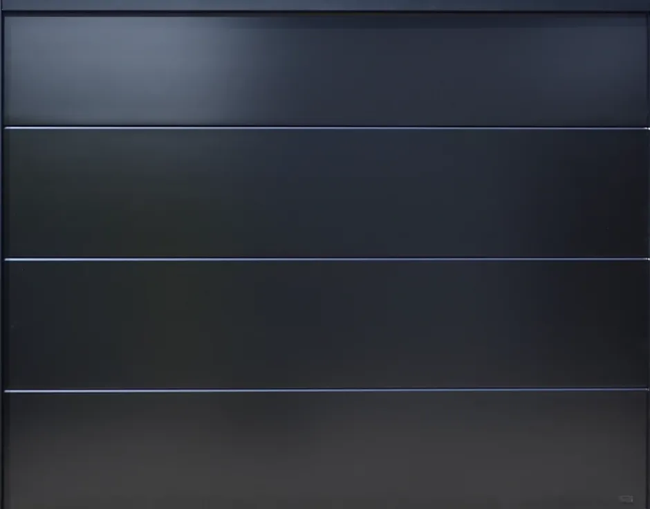 Spadone Porte de garage sectionnelle motorisée Noir 9005 l.250 x H.200 cm x Ep.40 mm