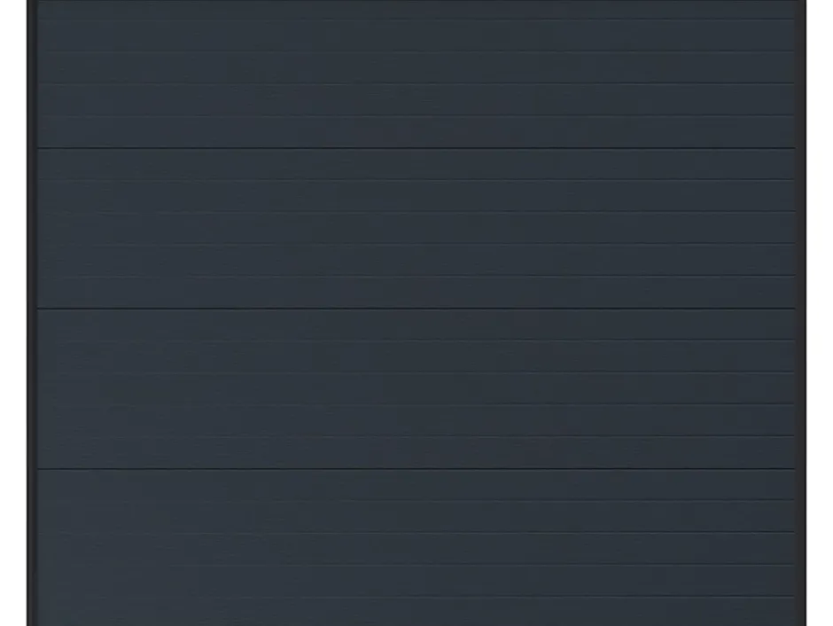 Porte de garage sectionnelle effet rainuré anthracite motorisée L254 x H218 cm - NORIA-Vente-unique Online