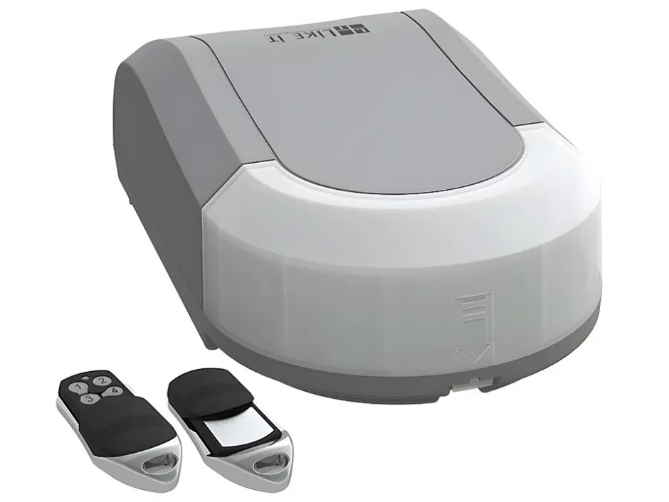 Porte de garage sectionnelle effet rainuré anthracite motorisée L254 x H218 cm - NORIA-Vente-unique Online