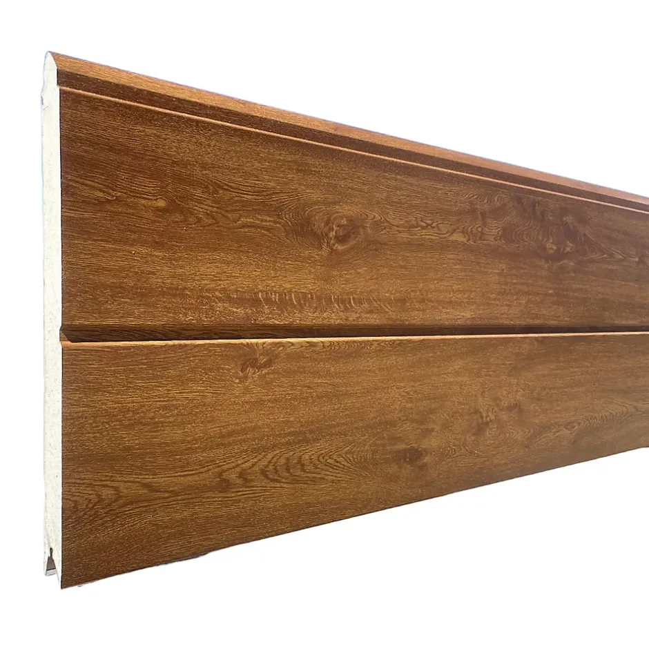 Porte de garage sectionnelle chêne doré motorisée l.240 x H.200 cm x Ep.40 mm-Spadone New