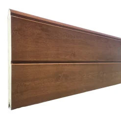 Porte de garage sectionnelle chêne foncé motorisée l.240 x H.200 cm x Ep.40 mm-Spadone New