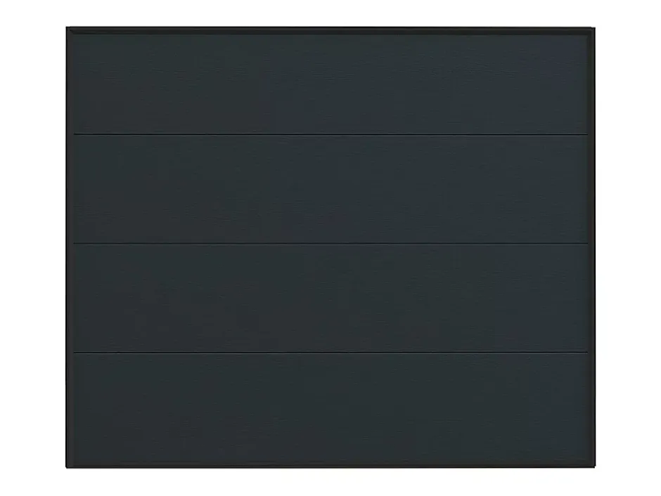 Vente-unique Porte de garage sectionnelle effet bois anthracite motorisée L254 x H218 cm - PRIETA