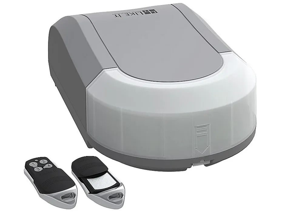 Vente-unique Porte de garage sectionnelle effet bois anthracite motorisée L254 x H218 cm - PRIETA