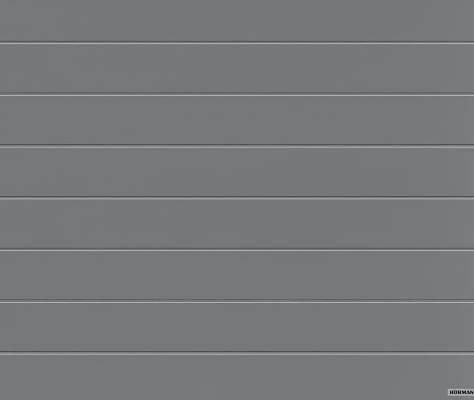 Hormann Porte de garage sectionnelle acier gris aluminium RAL 9007 - l.237,5 x h.212,5 cm - motorisée